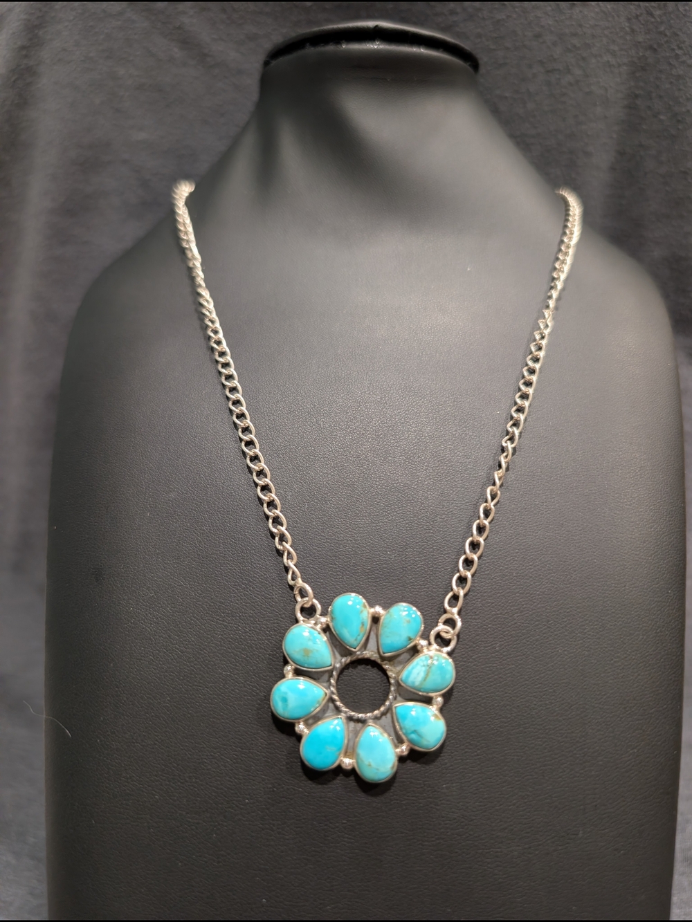 Turquoise Floral Pendant Necklace